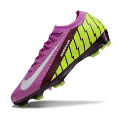 Botas de fútbol Nike Air Zoom Mercurial Vapor 16 Elite rosa y verde para terreno firme (FG).