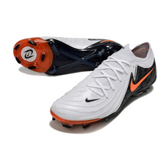 Chuteira Campo Nike Phantom GX2 Elite FG Branca, Preta e Laranja - VENI Futebol