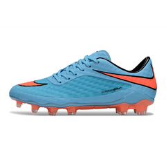 Botas de fútbol Nike Phantom Hypervenom Elite azules y naranjas para terreno firme (FG).
