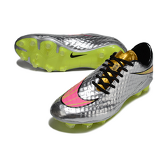 Scarpa da calcio Nike Phantom Hypervenom Elite FG per terreni compatti grigio oro e rosa