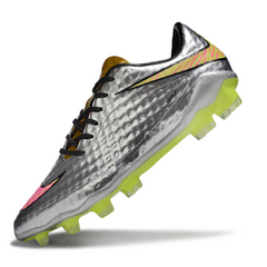Scarpa da calcio Nike Phantom Hypervenom Elite FG per terreni compatti grigio oro e rosa