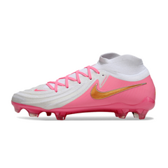 Scarpa da calcio Nike Phantom Luna 2 Elite bianca e rosa per terreni compatti FG