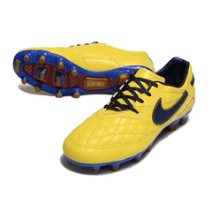 Nike Tiempo R10 Legend Elite Yellow and Blue Firm Ground FG Football Boot