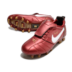 Botas de fútbol Nike Tiempo R10 Tongue Legend Elite FG para terreno firme, color rojo y blanco