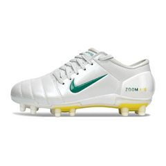 Botas de fútbol Nike Total 90 III blancas, amarillas y verdes para terreno firme (FG).