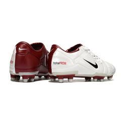 Scarpa da calcio Nike Total 90 III FG bianca e rossa per terreni compatti