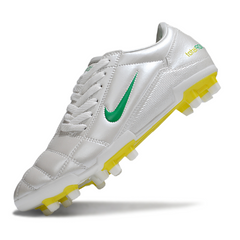 Botas de fútbol Nike Total 90 III FG para terreno firme, color blanco, verde y amarillo