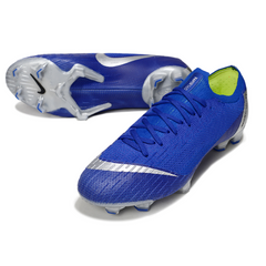 Scarpa da calcio Nike Air Zoom Mercurial Vapor 12 Elite blu e argento per terreni compatti FG