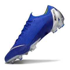 Scarpa da calcio Nike Air Zoom Mercurial Vapor 12 Elite blu e argento per terreni compatti FG