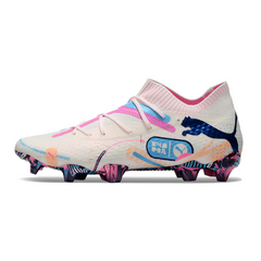 Botas de fútbol Puma Future 7 Volume Up Pack negras y azules para terreno firme (FG).