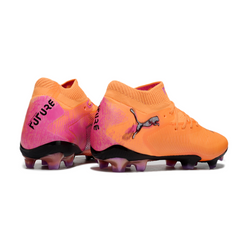 Bota de fútbol Puma Future 8 naranja y rosa para terreno firme FG