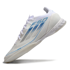 Scarpa da calcio indoor Adidas F50 Elite bianca e blu IC