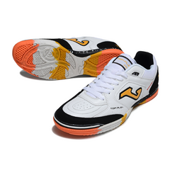 Joma Top Flex 24 White Black and Orange Indoor IC Football Boot
