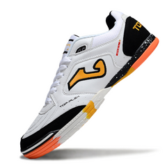 Joma Top Flex 24 White Black and Orange Indoor IC Football Boot