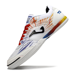 Joma Top Flex 24 IC White Blue and Orange Futsal Football Boot