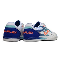 Scarpa da calcio indoor Joma Top Flex 24 bianca e blu IC