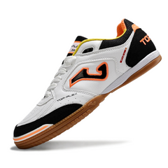 Joma Top Flex 24 IC White Black and Orange Indoor IC Football Boot