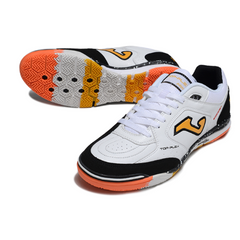 Joma Top Flex Rebound White Black and Orange Indoor IC Football Boot