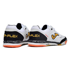 Joma Top Flex Rebound White Black and Orange Indoor IC Football Boot