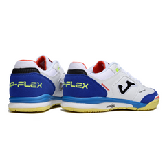 Scarpa da calcio indoor Joma Top Flex Rebound bianca, blu e gialla