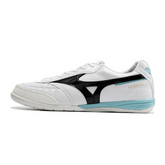 Chuteira Futsal Mizuno Morelia Sala Japan IC Branca, Preta e Azul Claro - VENI Futebol