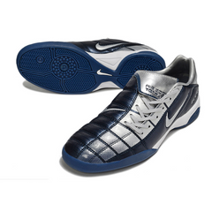 Botas de fútbol sala Nike Air Zoom Total 90 III IC azul oscuro y plateado