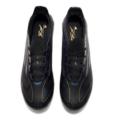 Botas de fútbol Adidas F50 Elite Darkspark Pack para niños, color negro y amarillo, para terreno firme FG