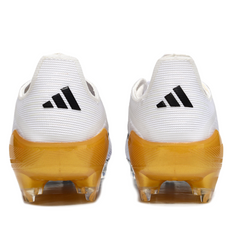 Scarpa da calcio per bambini Adidas F50 Elite bianca, nera e oro, per terreni compatti FG