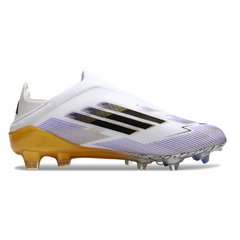 Adidas F50 Elite Laceless White Black and Gold Firm Ground FG Kids Football Boot