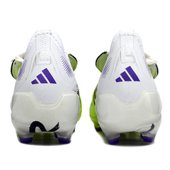Botas de fútbol Adidas Predator 25 Elite Tongue para niños, color blanco y verde claro, para terreno firme FG