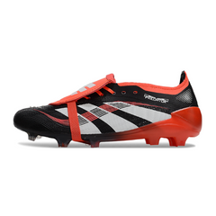 Botas de fútbol Adidas Predator 25 Elite Tongue negras y blancas para niños, para terreno firme (FG).