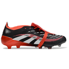 Botas de fútbol Adidas Predator 25 Elite Tongue negras y blancas para niños, para terreno firme (FG).