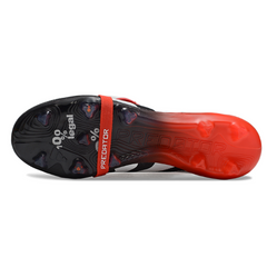 Botas de fútbol Adidas Predator 25 Elite Tongue negras y blancas para niños, para terreno firme (FG).