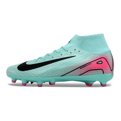 Botas de fútbol Nike Air Zoom Mercurial Superfly 10 Elite para niños, color azul claro y rosa, para césped artificial AG