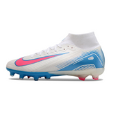 Scarpa da calcio per bambini Nike Air Zoom Mercurial Superfly 10 Elite AG, bianca, azzurra e rosa, per terreni artificiali
