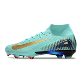 Botas de fútbol Nike Air Zoom Mercurial Superfly 10 Elite Light Blue Firm Ground FG para niños