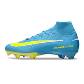 Scarpa da calcio per bambini Nike Air Zoom Mercurial Superfly 10 Elite blu e verde per terreni compatti FG