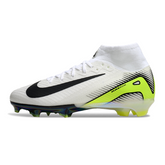 Scarpa da calcio per bambini Nike Air Zoom Mercurial Superfly 10 Elite, bianca, verde e nera, per terreni compatti FG