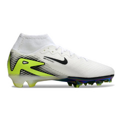 Scarpa da calcio per bambini Nike Air Zoom Mercurial Superfly 10 Elite, bianca, verde e nera, per terreni compatti FG