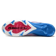 Scarpa da calcio per bambini Nike Air Zoom Mercurial Superfly 10 Elite bianca e blu per terreni compatti FG