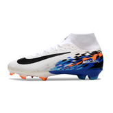 Scarpa da calcio per bambini Nike Air Zoom Mercurial Superfly 10 Elite bianca e blu per terreni compatti FG