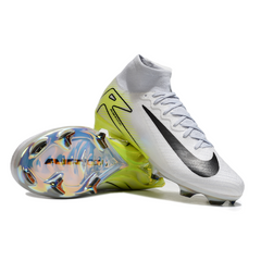 Botas de fútbol Nike Air Zoom Mercurial Superfly 10 Elite blancas y verdes para niños, para terreno firme (FG).