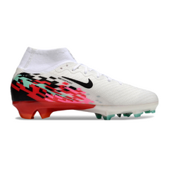 Scarpa da calcio per bambini Nike Air Zoom Mercurial Superfly 10 Elite bianca e rossa per terreni compatti FG