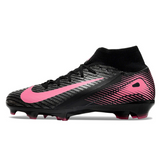 Scarpa da calcio per bambini Nike Air Zoom Mercurial Superfly 10 Elite nera e rosa per terreni compatti FG