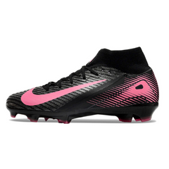 Botas de fútbol Nike Air Zoom Mercurial Superfly 10 Elite negras y rosas para niños, para terreno firme (FG).
