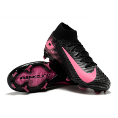 Botas de fútbol Nike Air Zoom Mercurial Superfly 10 Elite negras y rosas para niños, para terreno firme (FG).