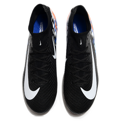 Botas de fútbol Nike Air Zoom Mercurial Superfly 10 Elite negras, azules y naranjas para terreno firme (FG) para niños