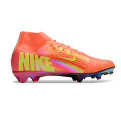 Scarpa da calcio per bambini Nike Air Zoom Mercurial Superfly 10 Elite rosa e gialla per terreni compatti FG
