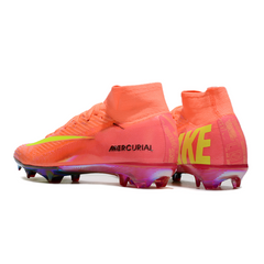 Scarpa da calcio per bambini Nike Air Zoom Mercurial Superfly 10 Elite rosa e gialla per terreni compatti FG