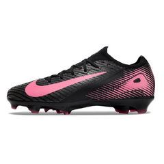 Botas de fútbol Nike Air Zoom Mercurial Vapor 16 Elite negras y rosas para niños, para terreno firme (FG).